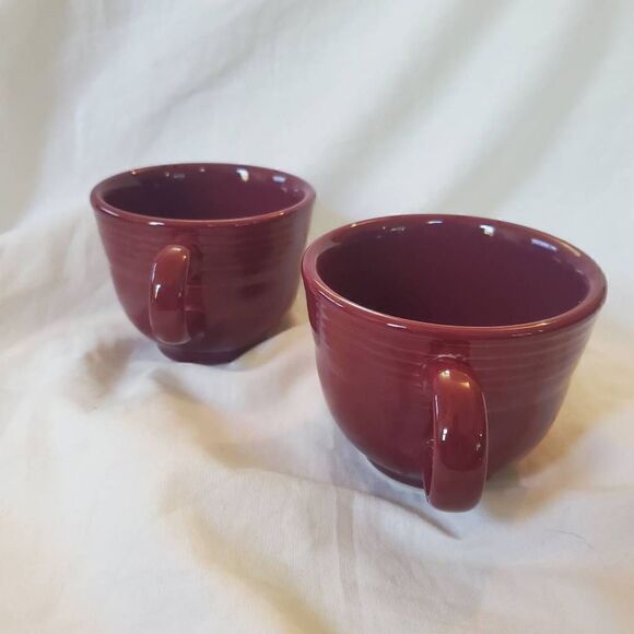 EUC Homer Laughlin Fiestaware Cinnabar Tea Cups x2 - Picture 5 of 9